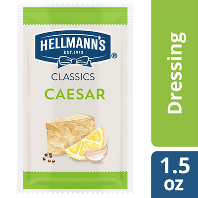 Hellmann's® Classics Salad Dressing Portion Control Sachet Caesar 1.5 ounces, pack of 102 - To your best salads with dressing that looks, performs and tastes like you made it yourself.