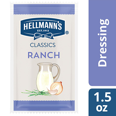 Hellmann's® Classics Salad Dressing Portion Control Sachet Ranch 1.5 ounces, pack of 102 - To your best salads with dressing that looks, performs and tastes like you made it yourself.