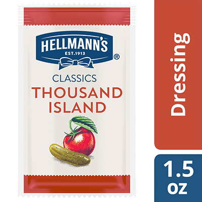 Hellmann's® Classics Salad Dressing Portion Control Sachet Thousand Island 1.5 ounces, pack of 102 - To your best salads with dressing that looks, performs and tastes like you made it yourself.