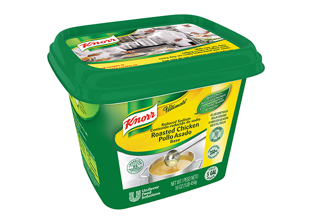 Knorr® Ultimate Chicken Reduced Sodium - Excess salt in bases masks the true flavor of soups.