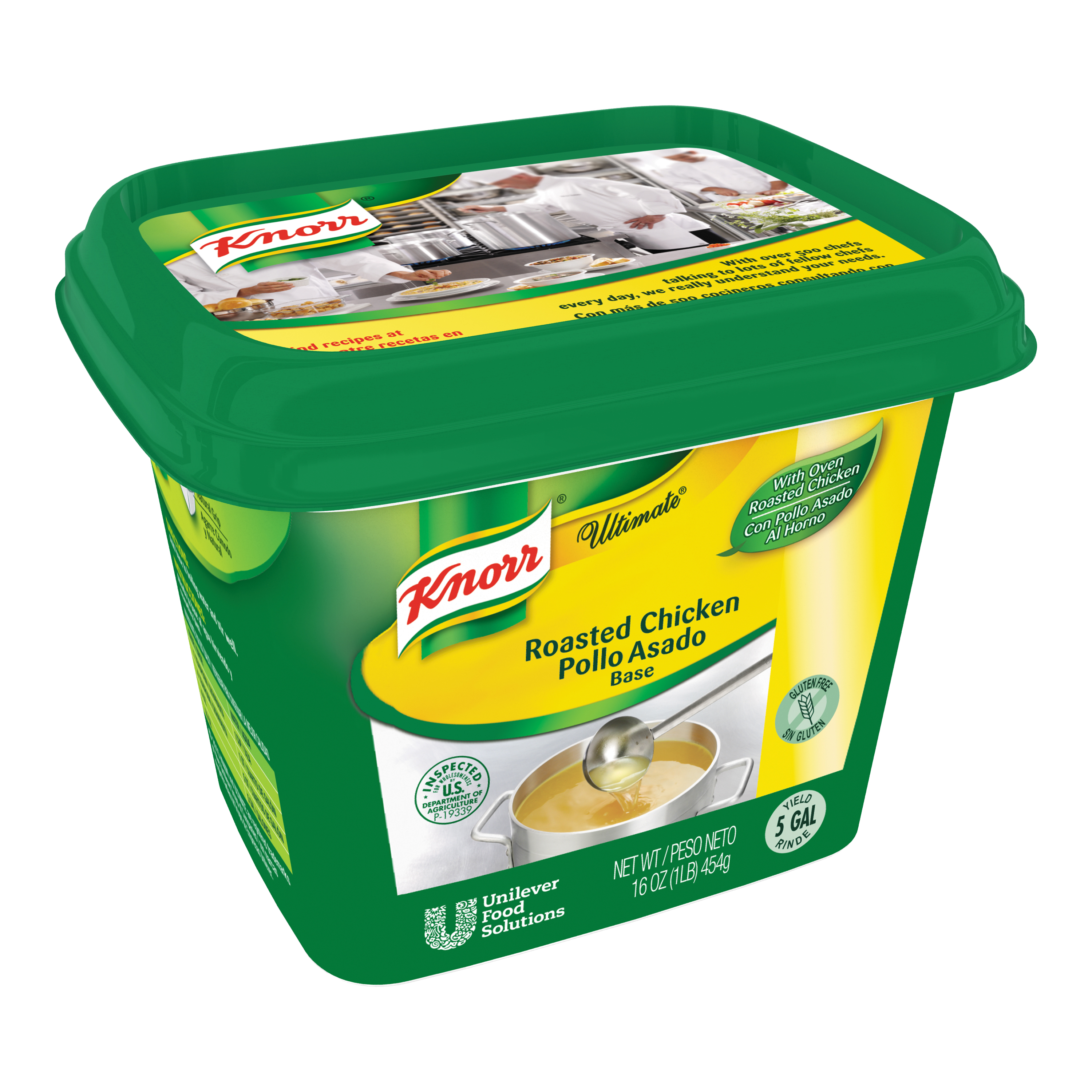 Knorr® Ultimate Refrigerated Base Chicken, 6 pound - Excess salt in bases masks the true flavor of soups.