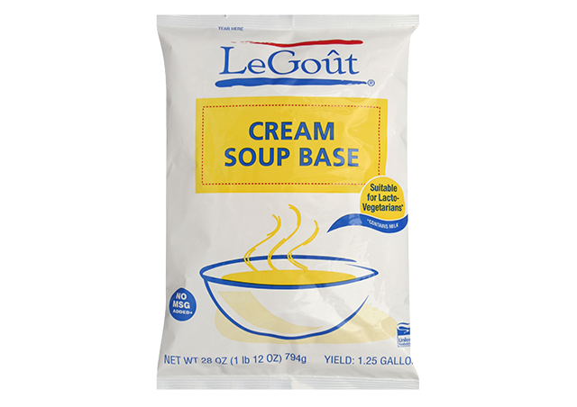 LeGoût® Soup Base Cream 28 ounces, 6 count - Scratch white sauce can scorch.