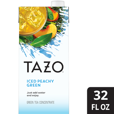 TAZO® Iced Tea Concentrate Peachy Green 1:1 32 ounces, pack of 6 -