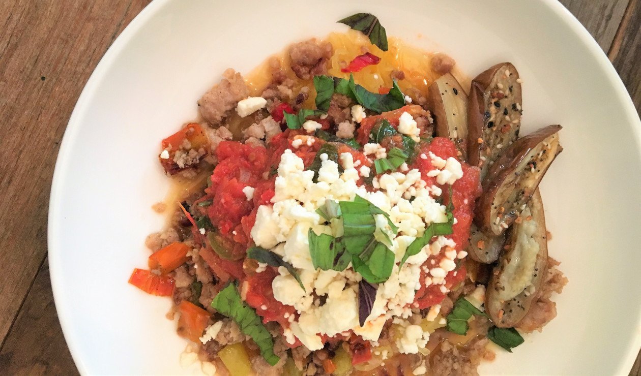 Charred Pork with Roasted Jalapeno Tomato Sauce over Spaghetti Squash – recipe Charred Pork with Roasted Jalapeno Tomato Sauce over Spaghetti Squash – recipe