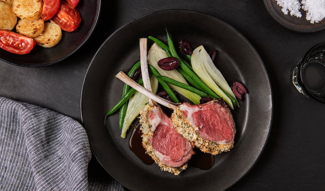 Herb and Dijon-Crusted Rack of Welsh Lamb – recipe Herb and Dijon-Crusted Rack of Welsh Lamb – recipe