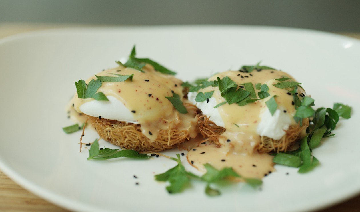 Middle Eastern Eggs Benedict – recipe Middle Eastern Eggs Benedict – recipe