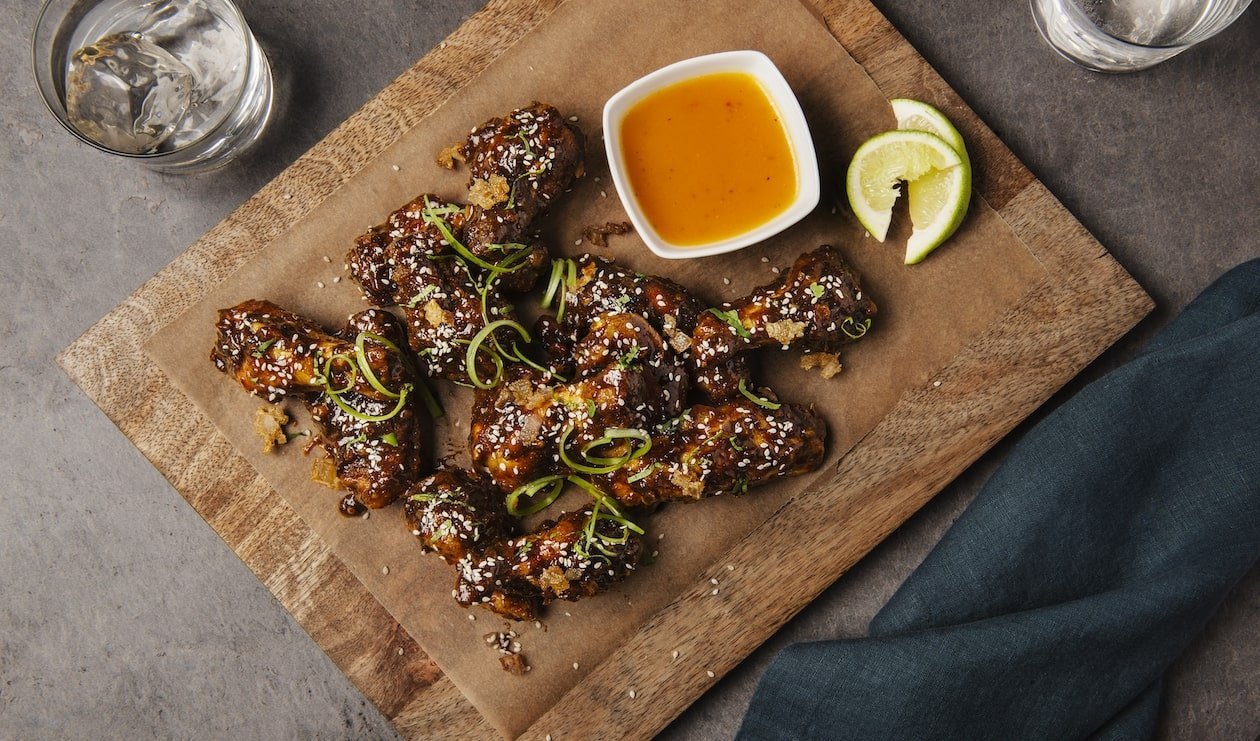 Sticky Smoked Peach Curry Chicken Wings – recipe Sticky Smoked Peach Curry Chicken Wings – recipe
