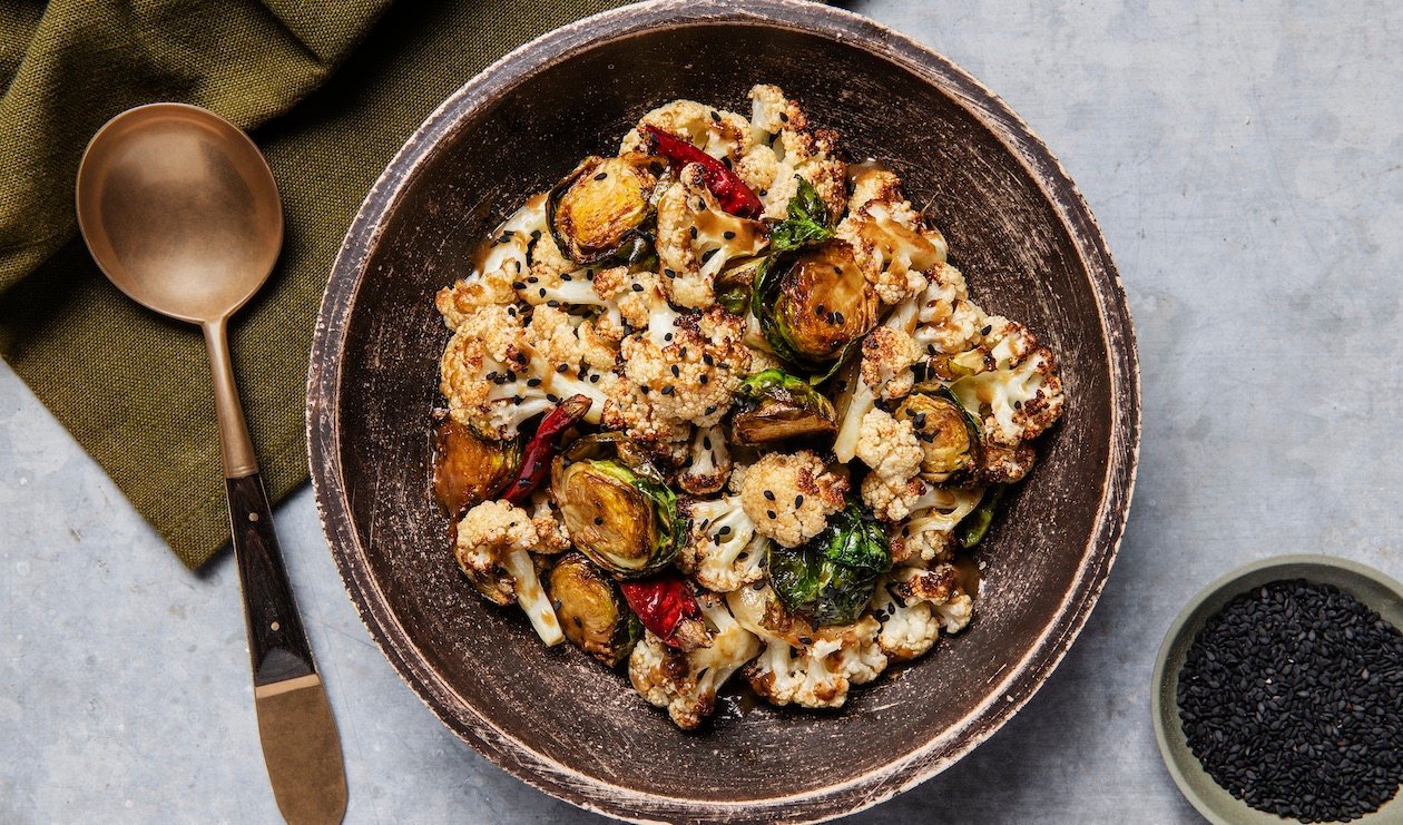 Umami Miso Fried Cauliflower and Brussels Sprouts – recipe Umami Miso Fried Cauliflower and Brussels Sprouts – recipe