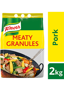 Knorr Meaty Granules 2kg - Knorr Meaty Granules are made from shinbone, tenderloin and marrow to deliver a well rounded meaty taste to your dish Knorr Meaty Granules 2kg - Knorr Meaty Granules are made from shinbone, tenderloin and marrow to deliver a well rounded meaty taste to your dish