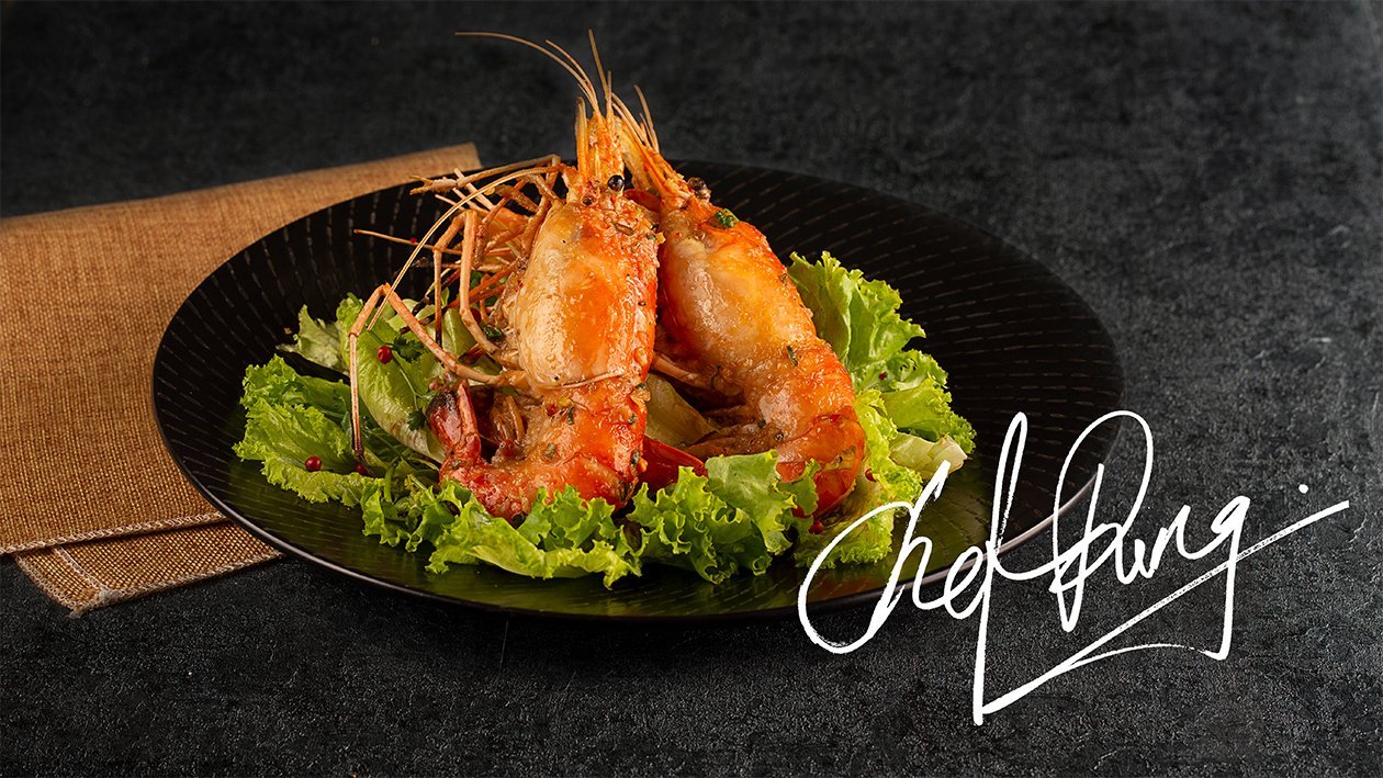 Stir Fried King Prawn with Supreme Stock Stir Fried King Prawn with Supreme Stock