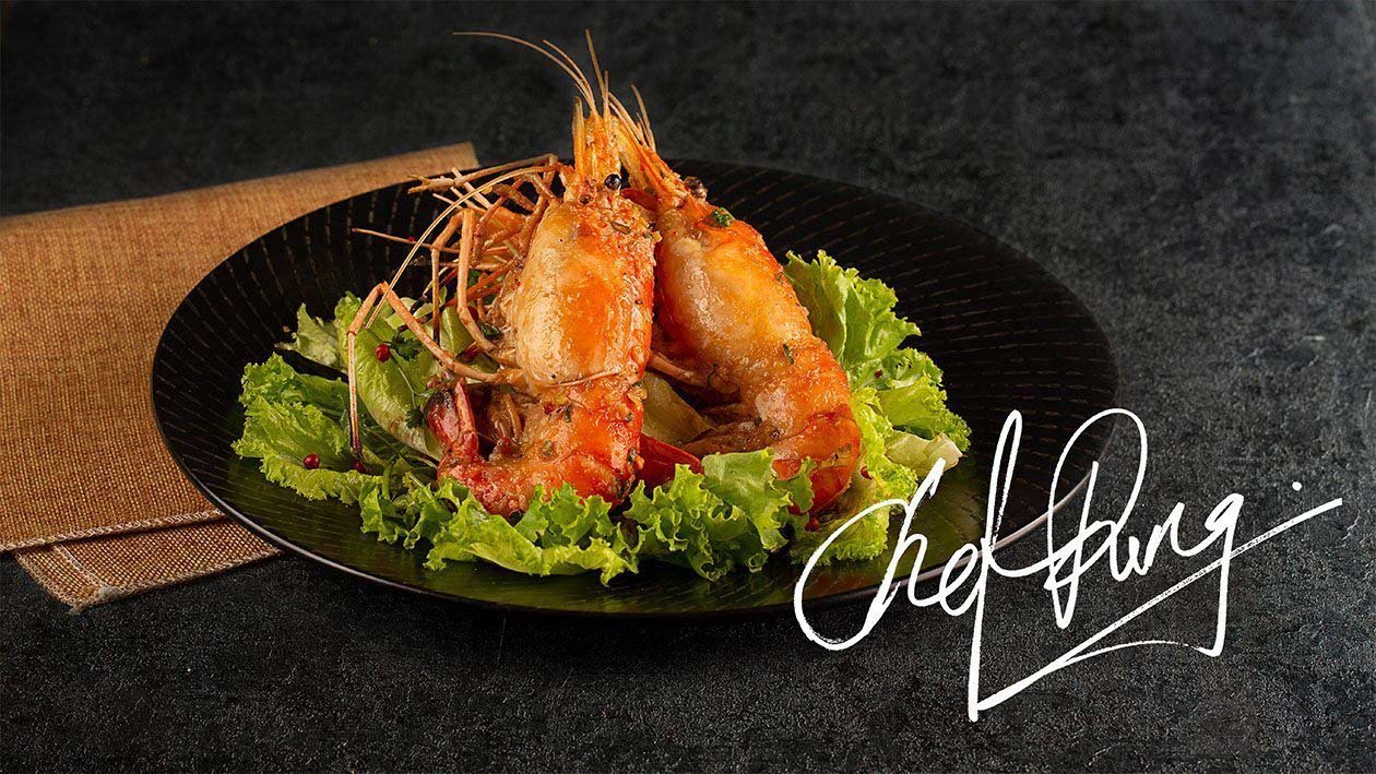 Stir Fried King Prawn with Supreme Stock Stir Fried King Prawn with Supreme Stock