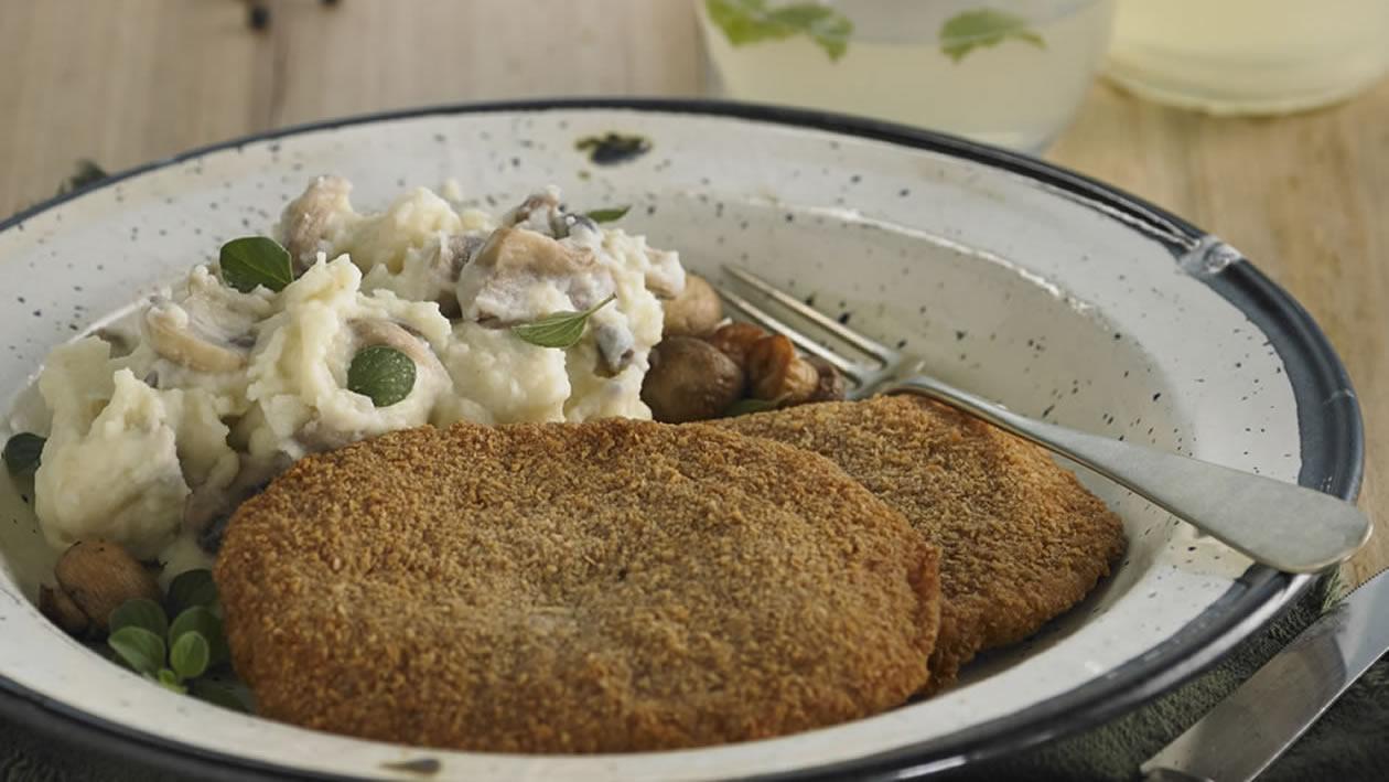 Milanesa con crema de hongos Milanesa con crema de hongos