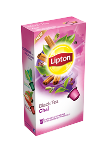 Cápsulas Lipton Black Chai - Nuevas Cápsulas de té Lipton, sorprende a tus clientes con esta increíble experiencia Black Tea Chai, Forest Fruits, Grapefruit y Mandarín