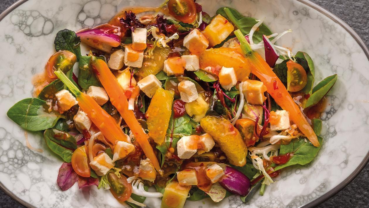 Ensalada agridulce de pollo y naranja Ensalada agridulce de pollo y naranja