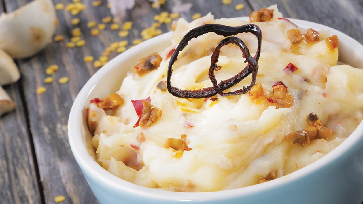 Puré de Papa con Champiñones al Ajillo Puré de Papa con Champiñones al Ajillo