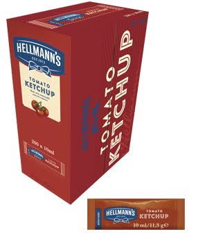 Ketchup Hellmann's monoporciones 10ml. Caja de 200 uds. -