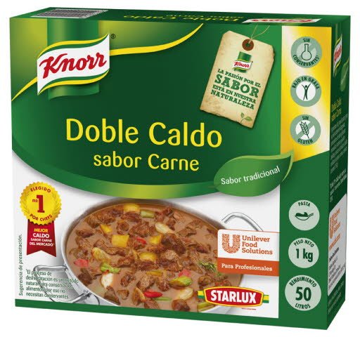 Knorr Caldo Doble Carne Pastilla Sin Gluten 1kg -