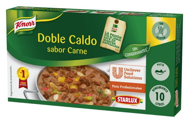 Knorr Caldo Doble Carne Pastilla Sin Gluten 200g -