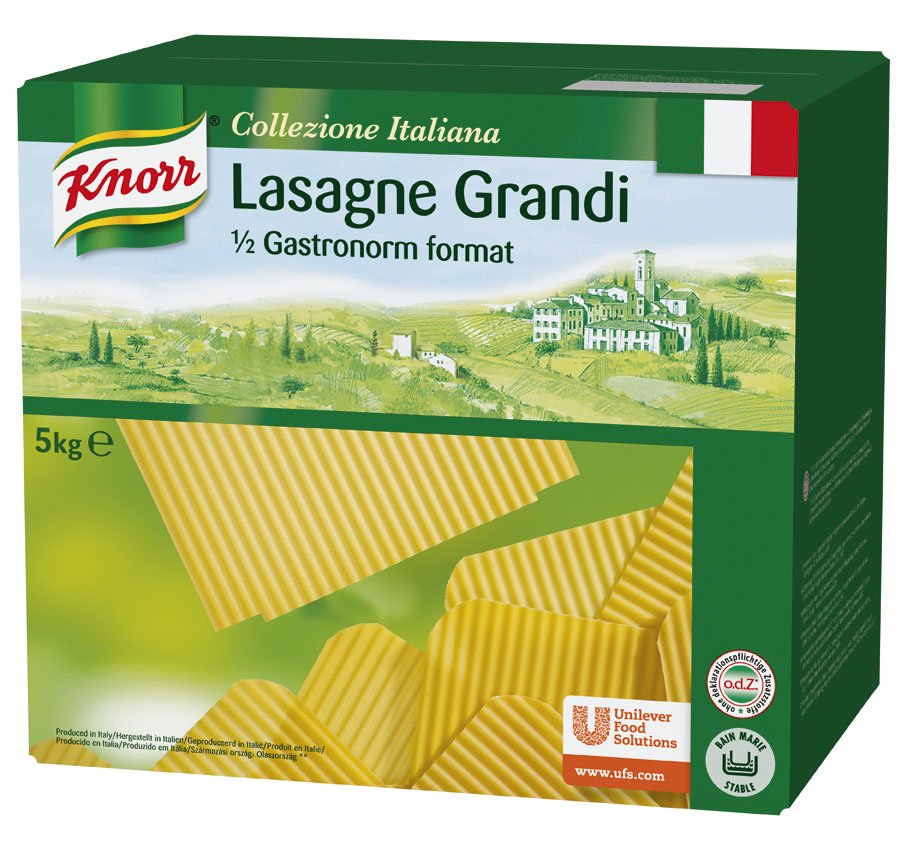 Knorr Lasaña en láminas Pasta Seca Caja 5Kg -