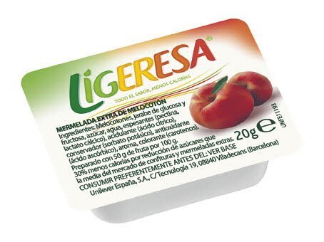 Mermelada melocotón Ligeresa monoporciones 20g. 96 uds. - Mermelada melocotón Ligeresa monoporciones 20g. 96 uds. -