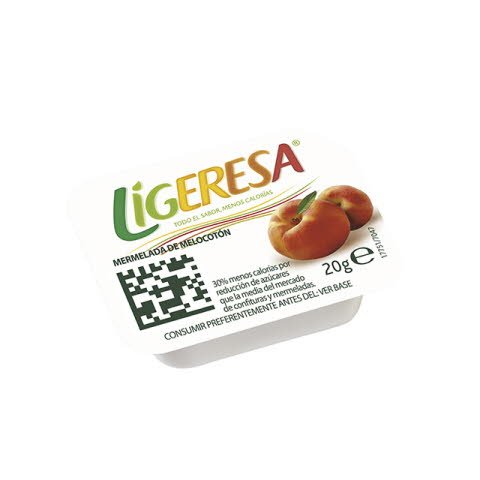 Mermelada melocotón Ligeresa monoporciones 20g. 96 uds. -