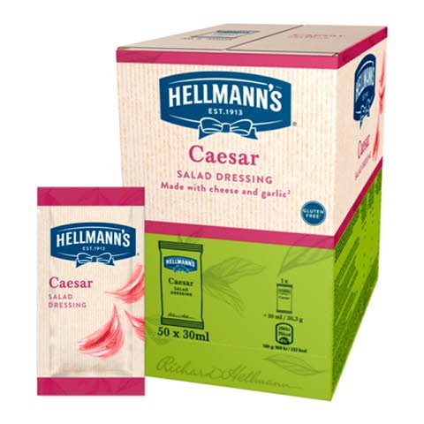 Monoporciones ensalada Hellmann's Salsa César. Sin Gluten -