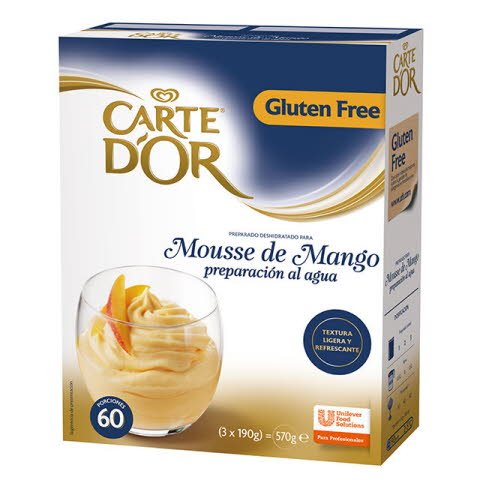 Mousse al agua Mango Carte d'Or 60 raciones Sin Gluten -
