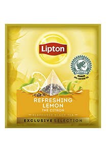 Té Negro Lipton Limón Refrescante, Caja con 25 sobres -