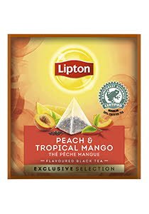 Té Negro Lipton Melocotón y Tropical Mango, Caja con 25 sobres -