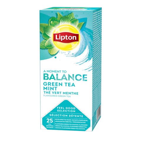 Té Verde a la Menta Lipton, Caja de 25 sobres -