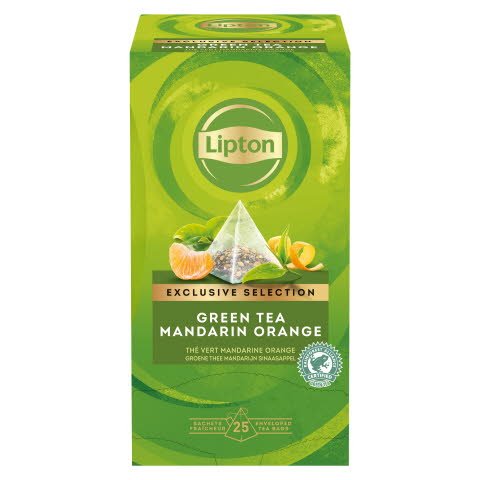 Té Verde Lipton Mandarina y Naranja, Caja con 25 sobres -