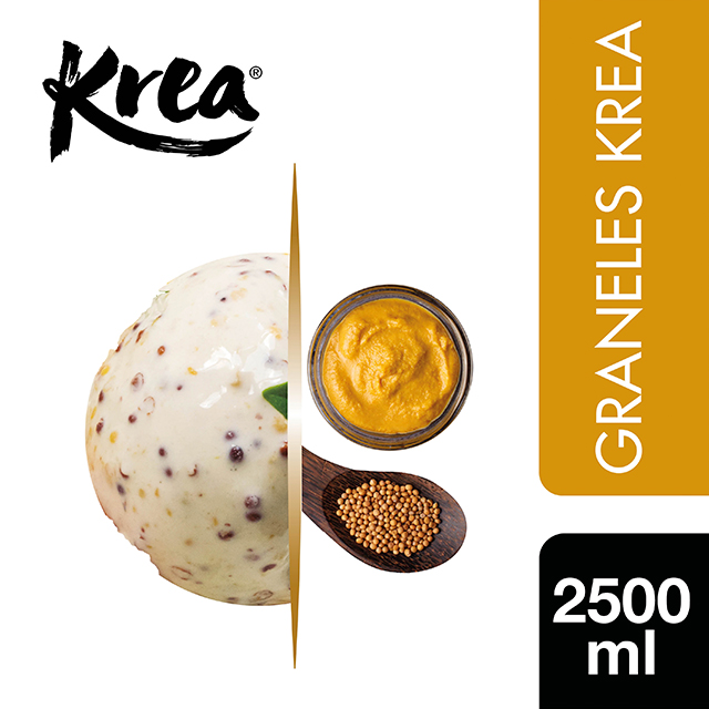 Crema Helada de Mostaza Krea 2,5L - La gama de Helados KREA, exclusiva de Restauración, te ofrece sabores sorprendentes para crear platos originales.