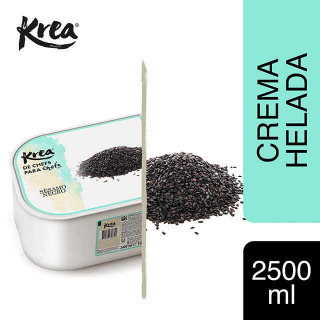 Crema Helada de Sésamo Negro Krea 2,5L - La gama de Helados KREA, exclusiva de Restauración, te ofrece sabores sorprendentes para crear platos originales.