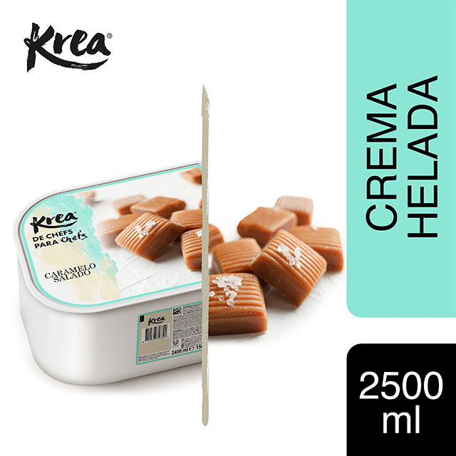 Helado de Caramelo Salado Krea 2,5L - La gama de helados Krea, exclusiva de restauración, te ofrece sabores sorprendentes para crear platos originales