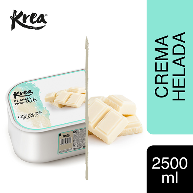 Helado de Chocolate Blanco Krea 2,5L - La gama de Helados KREA, exclusiva de Restauración, te ofrece sabores sorprendentes para crear platos originales.