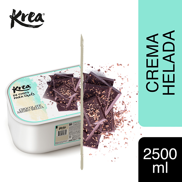 Helado de Chocolate Negro Belga Krea 2,5L - La gama de Helados KREA, exclusiva de Restauración, te ofrece sabores sorprendentes para crear platos originales.