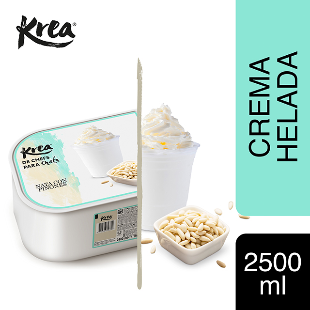 Helado de Nata con Piñones Krea 2,5L - La gama de helados Krea, exclusiva de restauración, te ofrece sabores sorprendentes para crear platos originales