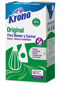 Krona para preparaciones con nata para Montar y Cocinar Original 1L - Krona Original no falla. Máxima estabilidad tanto al montar como al cocinar