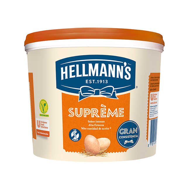 Mayonesa Hellmann's Gran Consistencia cubo 5L - La mayonesa Hellmann’s Suprème aporta volumen y gran consistencia a tus platos