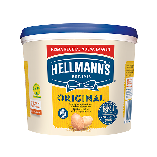 Mayonesa Hellmann's Original cubo 5L Sin gluten - Hellmann’s Original, Nº1 del mercado*: Gran estabilidad y mejor sabor*