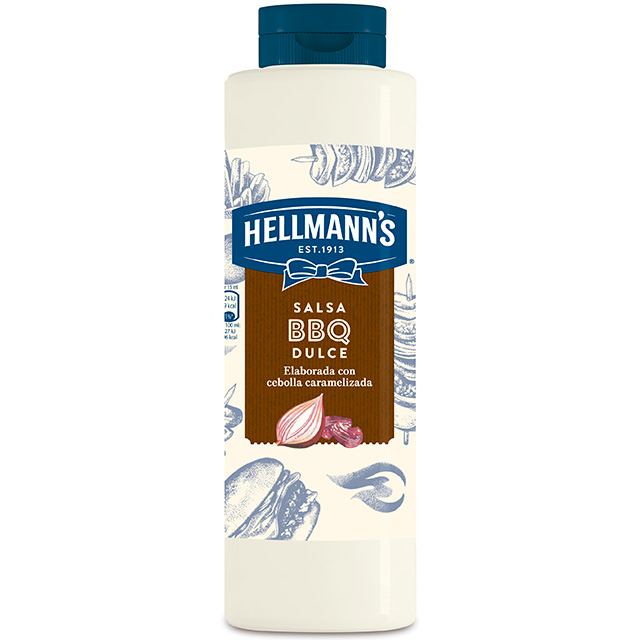 Salsa Barbacoa Dulce Hellmann's botella 792ML - Salsas Especiales Hellmann's. Nuevos y sorprendentes sabores en un práctico envase.