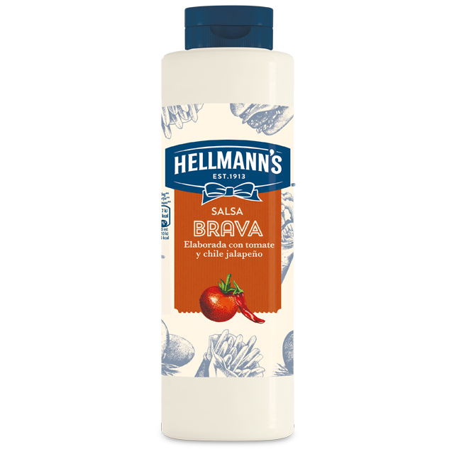 Salsa Brava Hellmann's botella 850ML - Salsas Especiales Hellmann's. Nuevos y sorprendentes sabores en un práctico envase.