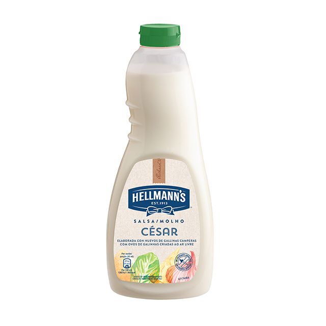 Salsa para ensalada Hellmann's César botella 1L - Salsas para Ensalada Hellmann’s, elegidas Nº1 por chefs: el mejor ingrediente para inspirar tu creatividad.