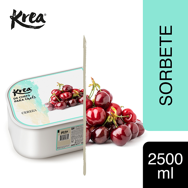 Sorbete de Cereza Krea 2,5L - La gama de Helados KREA, exclusiva de Restauración, te ofrece sabores sorprendentes para crear platos originales.
