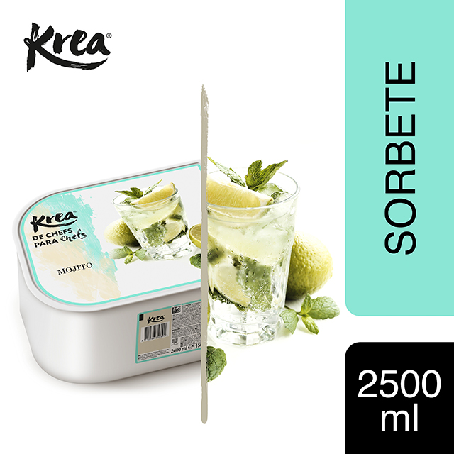 Sorbete de Mojito Krea 2,5L - La gama de Helados KREA, exclusiva de Restauración, te ofrece sabores sorprendentes para crear platos originales