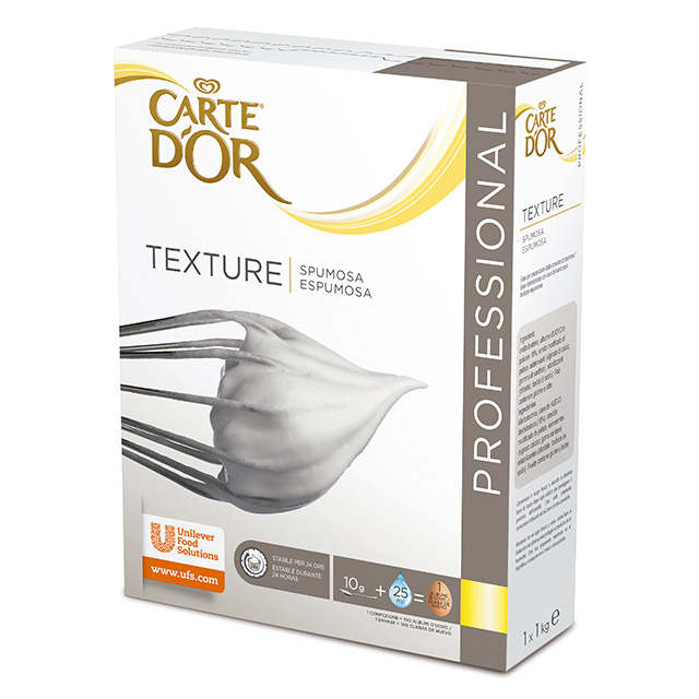 Textura Espumosa Carte d'Or caja 1KG - La nueva Textura Espumosa de Carte d'Or garantiza un control total en tus creaciones y estabilidad durante 24 horas