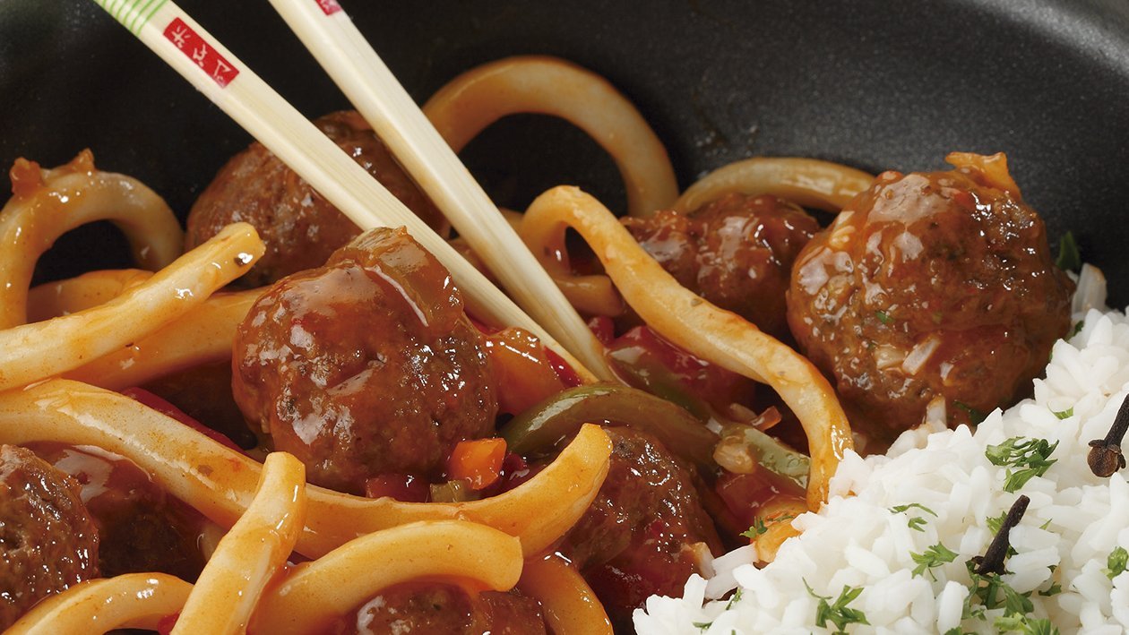 Albóndigas orientales con sepia y shiitake Albóndigas orientales con sepia y shiitake