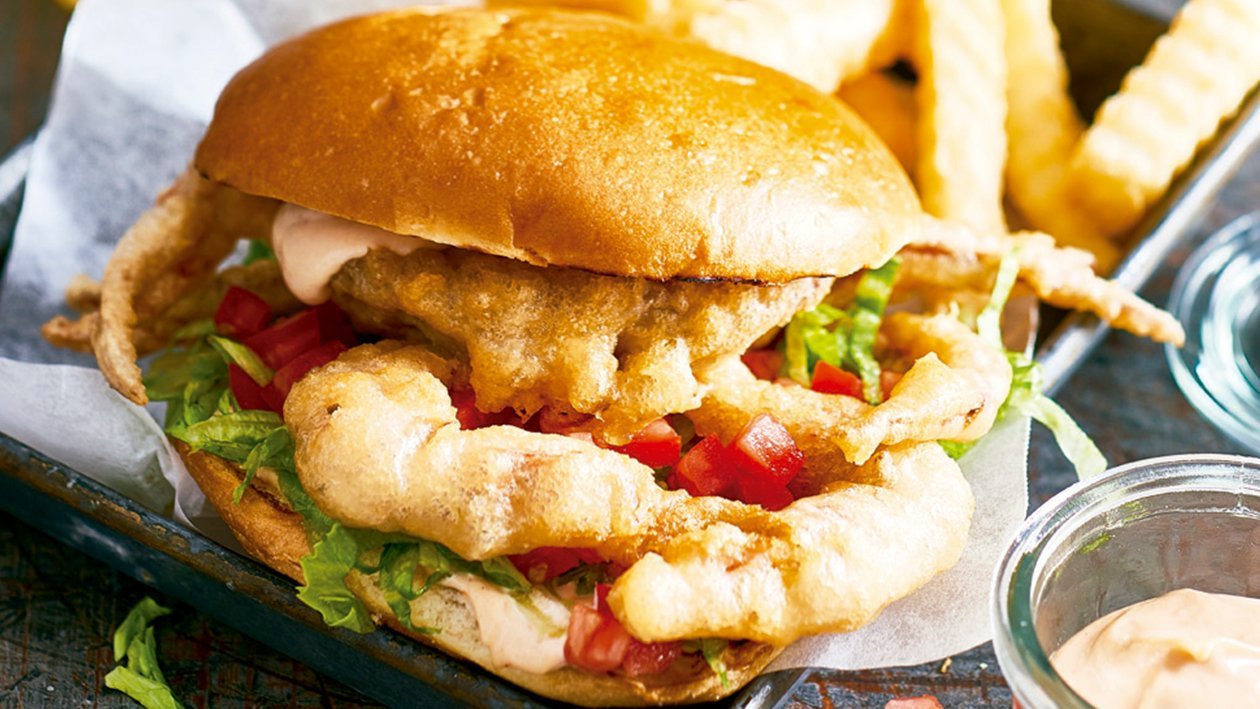 Beer battered soft shell crab sandwich Beer battered soft shell crab sandwich