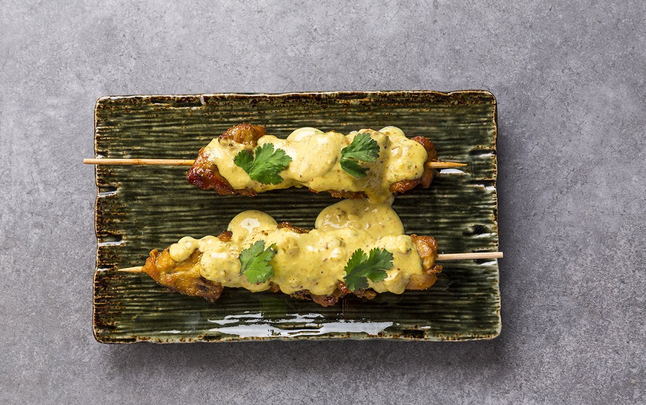 Brochetas de pollo satay Brochetas de pollo satay