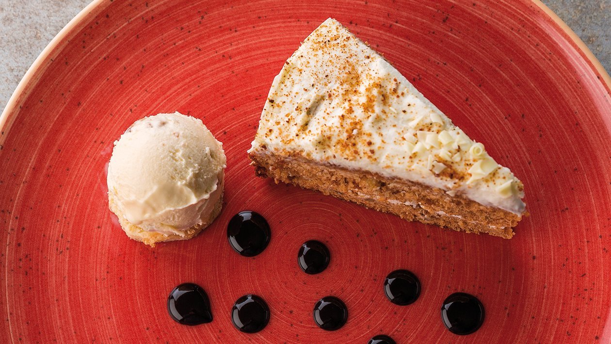 Carrot cake con helado de hojaldre Carrot cake con helado de hojaldre
